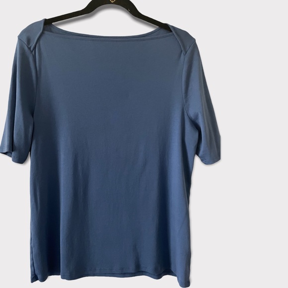 Talbots Tops - Talbots 100% Pima Cotton Short Sleeve Blue Top XL